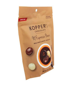 Kopper's SNY Espresso Beans Milk, Dark, & White Chocolate 4 oz.