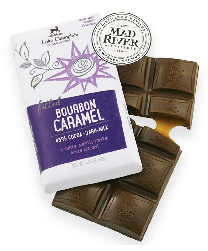 Lake Champlain Chocolate filled Bourbon Caramel Bar 3.25 oz.