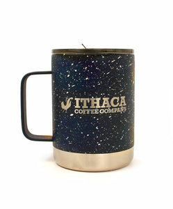 Ithaca Coffee Company Navy Speckled Camp Mug 12 oz.